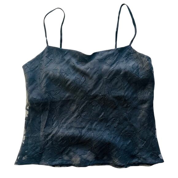 Vintage 90's Y2K Queue Black Camisole Tank Top Size Medium Spaghetti Strap - Picture 1 of 7